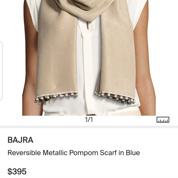 Bajra Designer silk cashmere pom scarf - Picture 6 of 6
